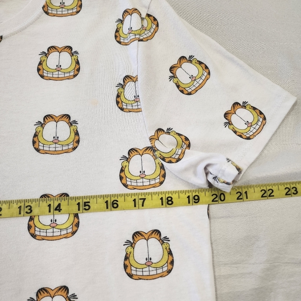 Garfield Men's White T-Shirt with Cartoon Printed Head Graphic Design, sz MD - Picture 6 of 13